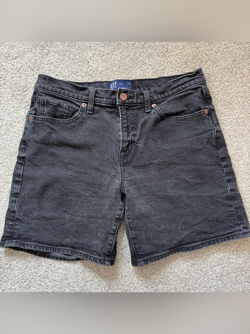 GAP Black Denim Women’s Shorts Size 8/29 Medium Stretch 5”